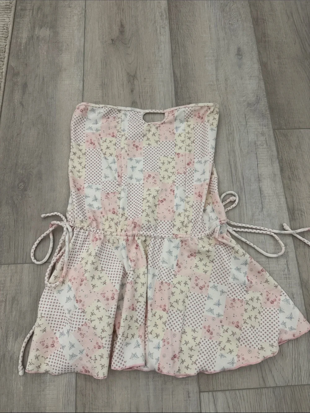 Frankie's Bikinis Pink Patchwork Floral Cover-Up Dress